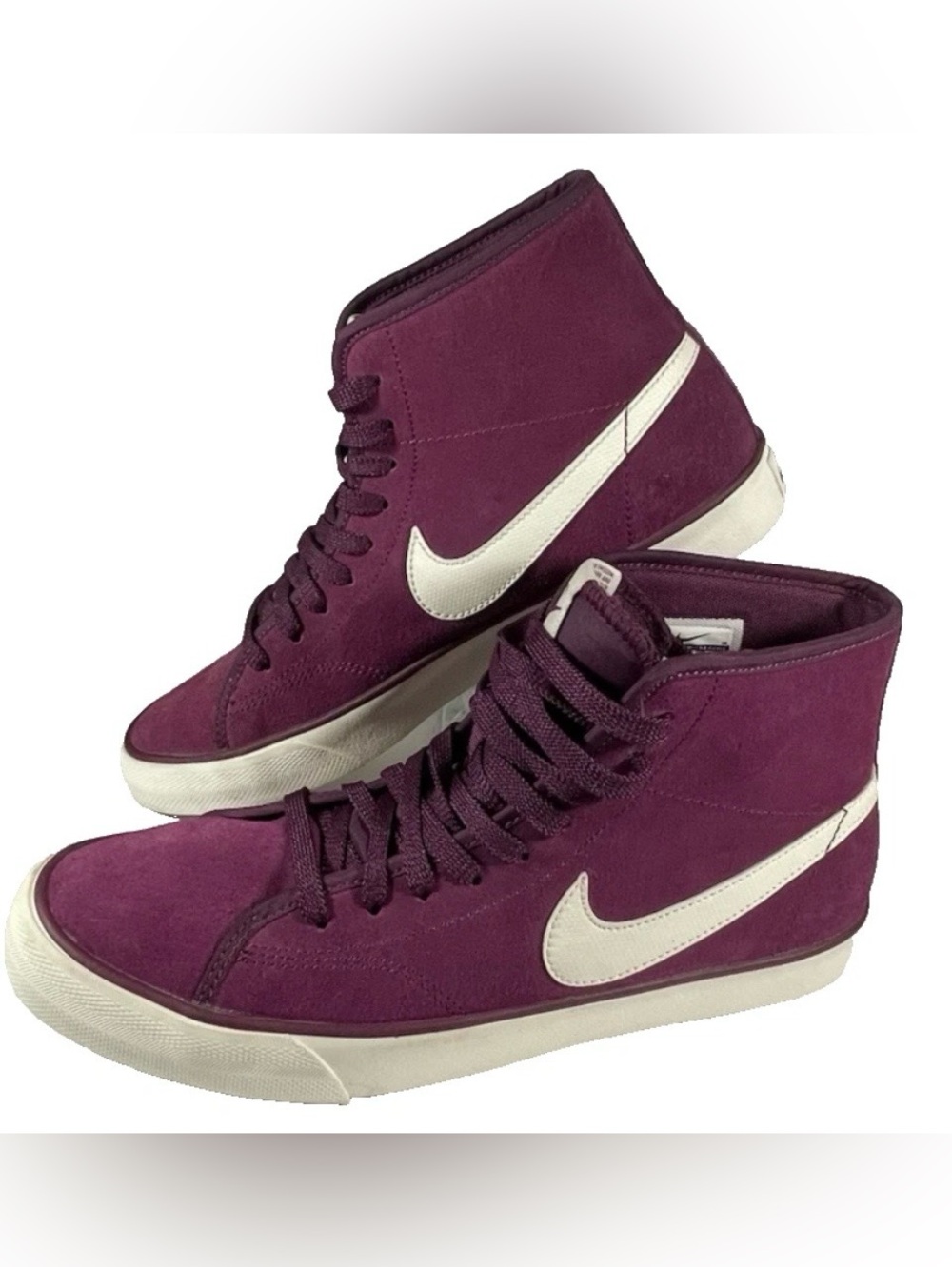 Nike Suede Sneakers-Primo Court Shoes-Mid Top-Mulberry Purple-Women's Size 8.5